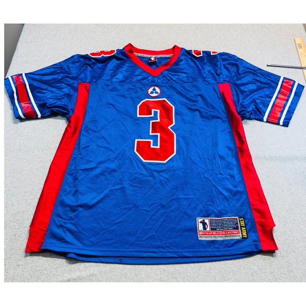 Battlefield Collection Football Jersey Mens 2XL Blue Stay Army Military Sport